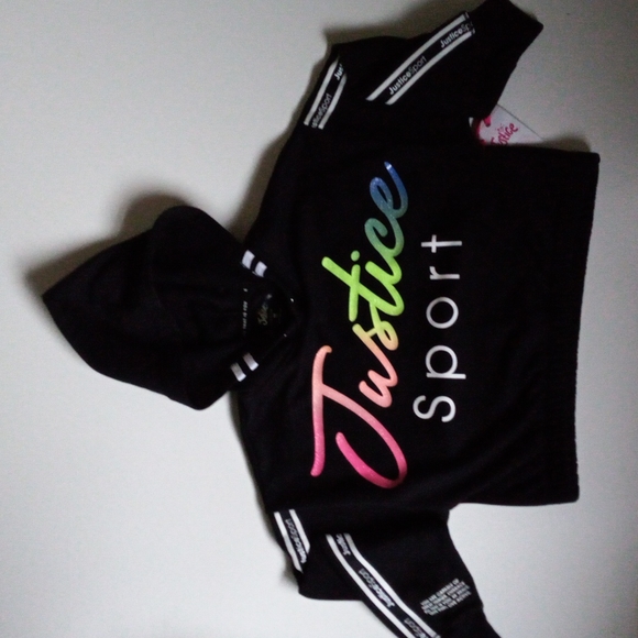 JUSTICE CROP HOODIE  10 M New - Picture 5 of 9